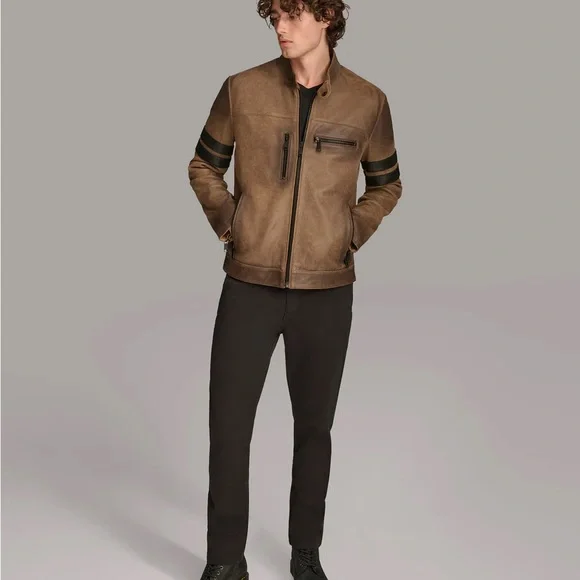 Wilsons Leather Aiden Color Blocked Racer Jacket - Picture 9 of 13